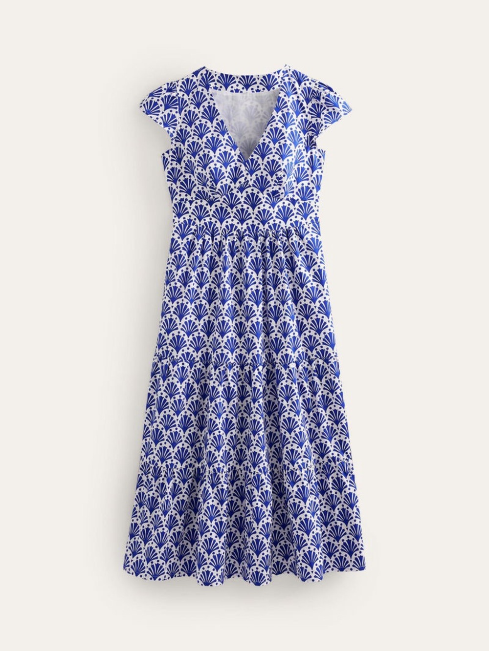 Boden Blue and White Printed Midi Dress - Picture 4 of 15